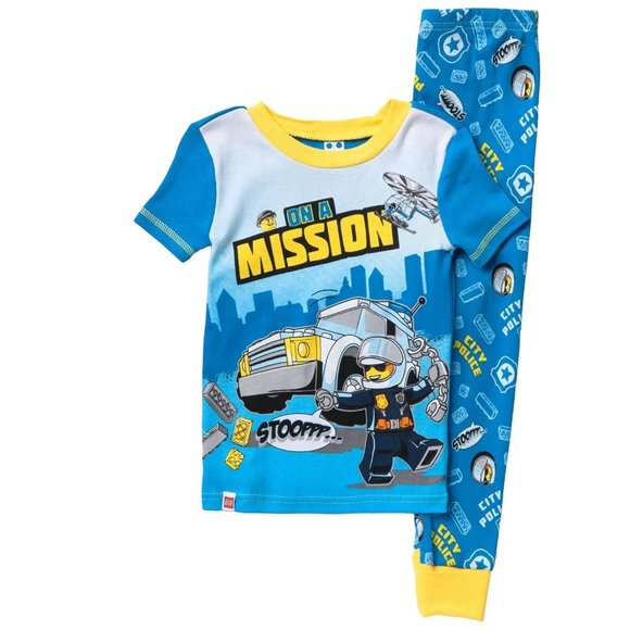 Toddler Boys LEGO City On A Mission 100% Cotton Pajamas Size 2T 4T police NWT - Picture 1 of 1